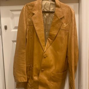 Men’s Saddle Colored Leather Coat